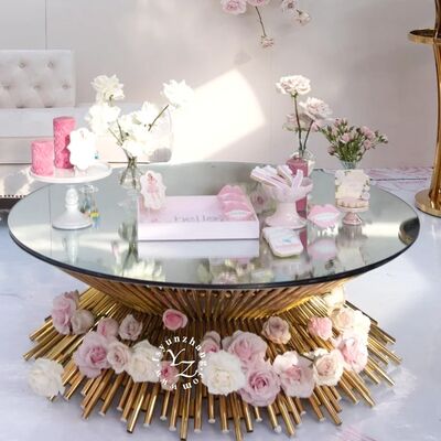 İyi fiyat Divine Luxury Coffee Table with Wire Metal Base and Mirror Top Designer Salon Mobilyaları ve Ev Dekoru Merkezi çevrimiçi