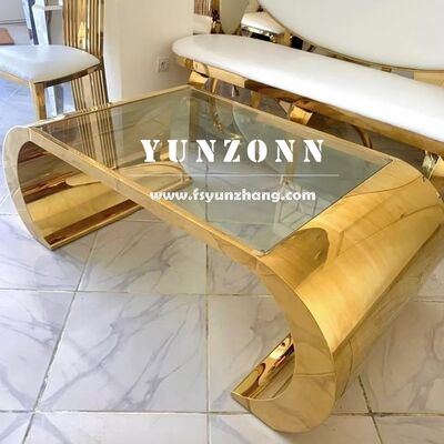 İyi fiyat Oval kahve masası oturma odası için Altın aynalı paslanmaz çelik zarif çağdaş tasarım çevrimiçi