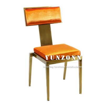 İyi fiyat Müslüman etkinlikleri için lüks fırçalı paslanmaz çelik sandalye düğün restoranları için basit tasarım kadife ziyafet sandalyesi çevrimiçi