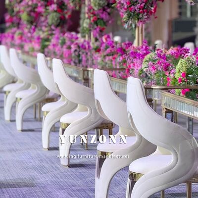 İyi fiyat Modern Yaratıcı Tasarım Paslanmaz Çelik Yemek Sandalyesi Kumaşlı Otel Düğün Restoran Açık Salon Kullanımı İçin çevrimiçi