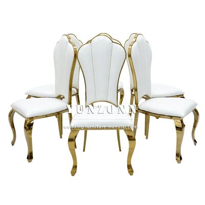 İyi fiyat Otel Restoran Resepsiyonu İçin Lüks Etkinlik Mobilyası Paslanmaz Çelik Altın İstiflenebilir Etkinlikler Banket Düğün Sandalyeleri çevrimiçi