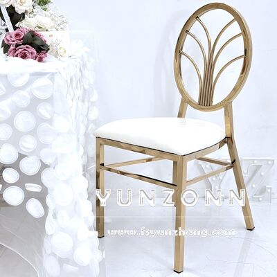 İyi fiyat 2025 New Luxury O Back Chiavari Chairs Gold Wedding Banquet Event Chairs for Wedding Hotels Dining Outdoor çevrimiçi
