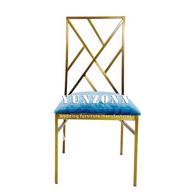 İyi fiyat Etkinlikler İçin Çin Fabrika Metal Altın Beyaz Düğün Ziyafet Chiavari Sandalyesi Minderli çevrimiçi