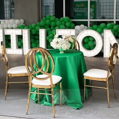 İyi fiyat Lüks Altın Çift Halka Yörüngesi Sandalye Düğünler Oteller Restoranlar Açık Barlar Paslanmaz Çelik Kiralık Sandalye çevrimiçi