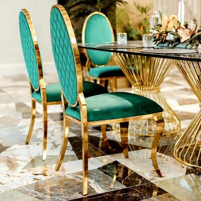 İyi fiyat Dayanıklı Paslanmaz Çelik Düğün Sandalyesi Dışarıda Spor Salonu Daire Villa Oval Arka Restoran Banket Kiralama çevrimiçi