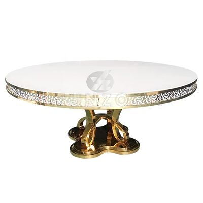 İyi fiyat Modern Lüks MDF/Cam Üst Yemek Masası Paslanmaz Çelik Dış Mekan Otel Mobilyaları Düğünler Ziyafetler Partiler İçin çevrimiçi