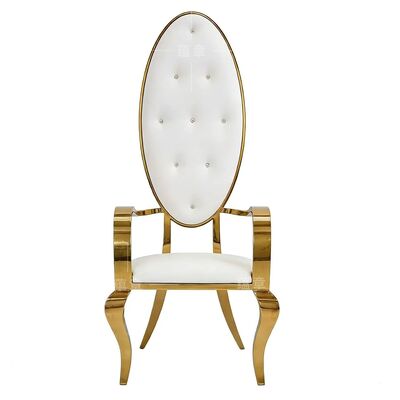 İyi fiyat Lüks paslanmaz çelik deri dayanıklı açık hava Modern Yüksek Sırt Banket Salonu Düğün Villa Sandalye Parti Yemek Oteli çevrimiçi