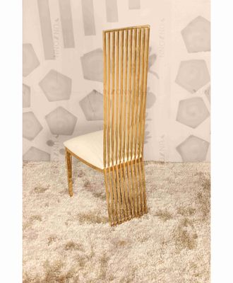 İyi bir fiyat. Yüksek Geri Düğün Sandalye Altın lüks ziyafet sandalyeleri Paslanmaz Çelik Ağırlık 200Kg çevrimiçi